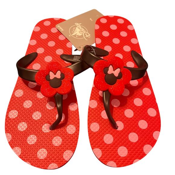 Disney Minnie Mouse Polkadot Sandals Flip Flops - Picture 3 of 6